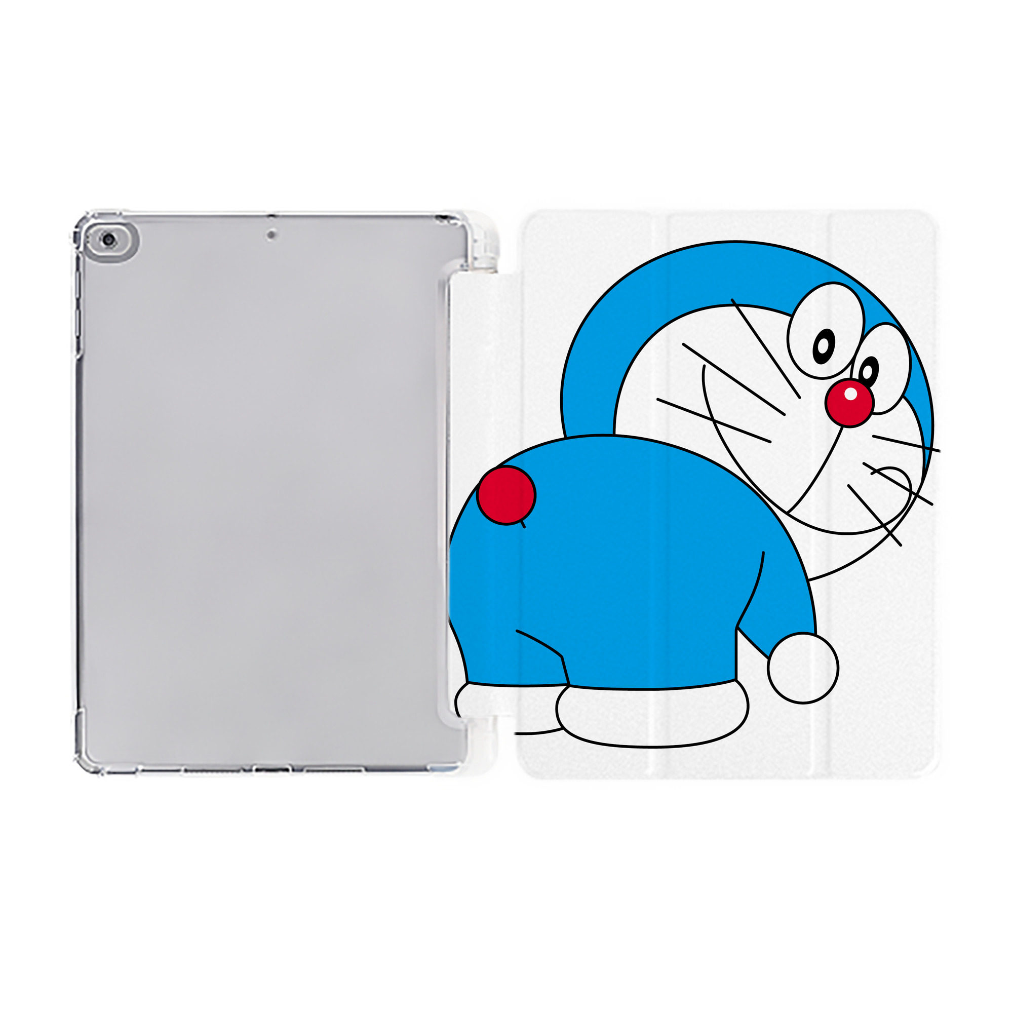 （画像用） ドラえもん Doraemon IPad ケース ペン収納付き 三つ折りスタンド PUレザー×シリコン 対応機種9.5/10.5/10.9インチ